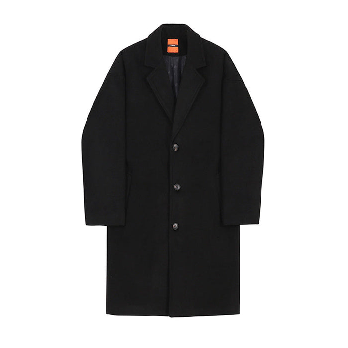 Warm Classic Men's Wool Coat - Mid Length, Wool Winter