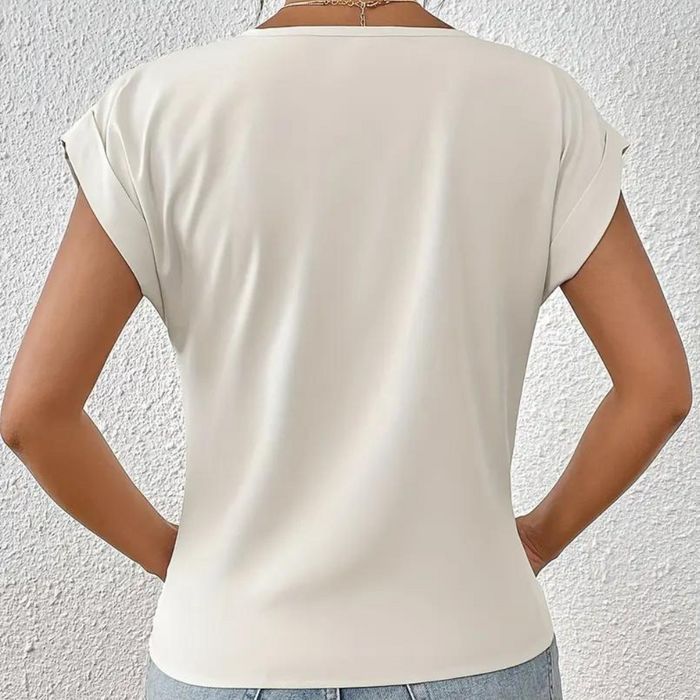 Warm & cozy women’s v-neck shirt – classic knit design, soft fabric, for versatile styling 1