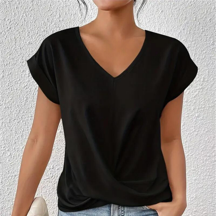 Warm & cozy women’s v-neck shirt – classic knit design, soft fabric, for versatile styling 2