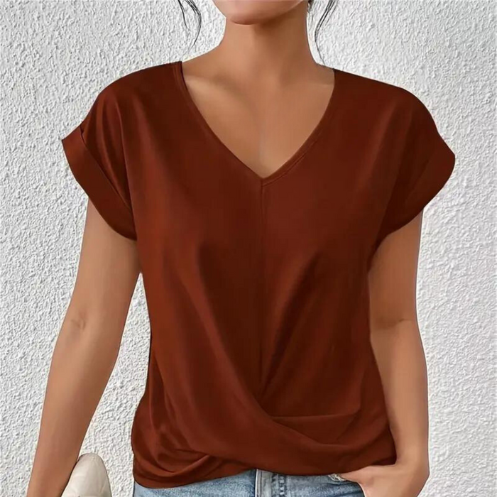 Warm & cozy women’s v-neck shirt – classic knit design, soft fabric, for versatile styling 4