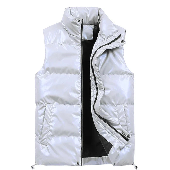 Warm Polished Men’s Down Vest - Quilted Duck Down, Winter