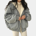 Warm Women's Oversized Jacket - Hooded Coat, Faux Fur