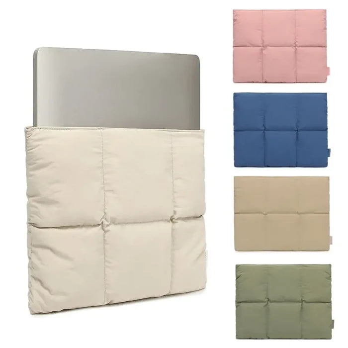 Water-Resistant Quilted Laptop Sleeve with Plush Padding and Shockproof Protection for 14-16 Inch Devices 0