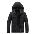 Waterproof Men's Rain Jacket - Hooded Colorblock, Packable