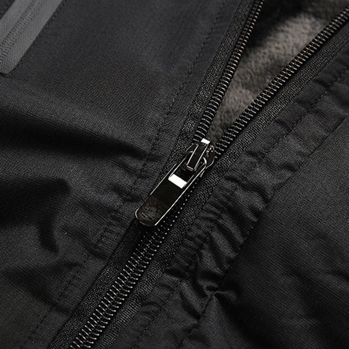 Waterproof Men's Rain Jacket - Hooded Colorblock, Packable