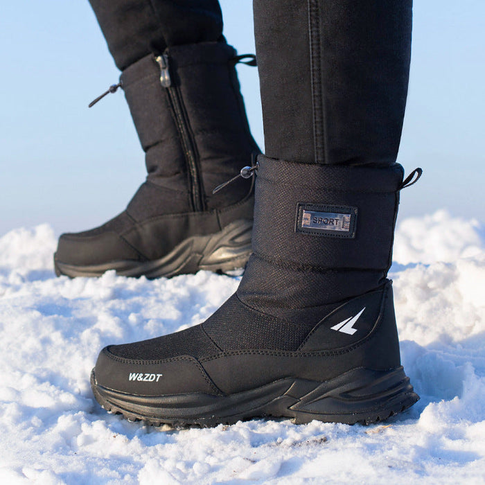 Waterproof Men's Snow Boots - Insulated Zipper, Mesh