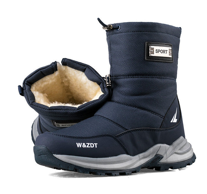 Waterproof Men's Snow Boots - Insulated Zipper, Mesh