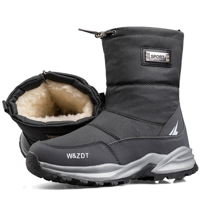 Waterproof Men's Snow Boots - Insulated Zipper, Mesh