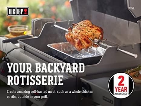 Weber Rotisserie - Spirit 200/300/500/700, Genesis Silver/Gold/Plat/1000-5500 Weber Indigo Pool Patio BBQ