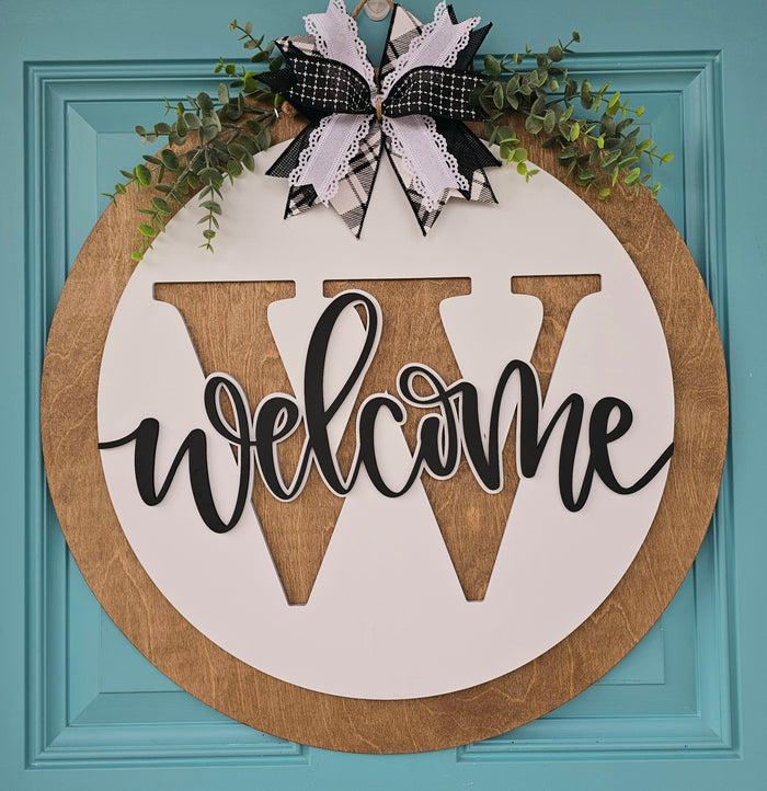 Welcome Initial Door Hanger-wholesale
