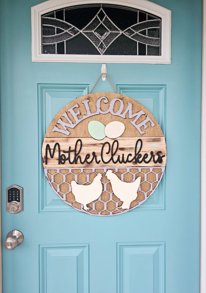 Welcome Mother Cluckers Door Hanger-wholesale