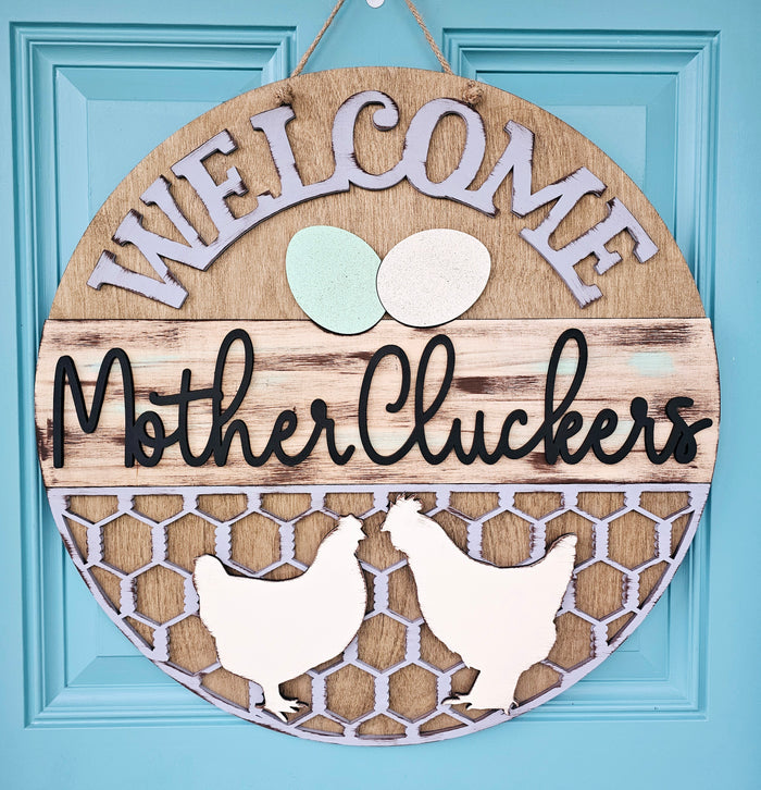 Welcome Mother Cluckers Door Hanger-wholesale