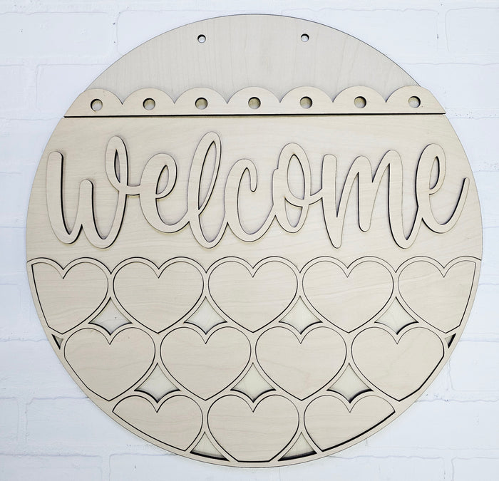 Welcome Stacking Hearts Door Hanger-wholesale