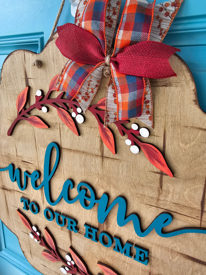 Welcome to our Home Fall Door Hanger