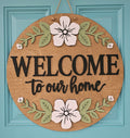 Welcome to our Home Floral Door Hanger