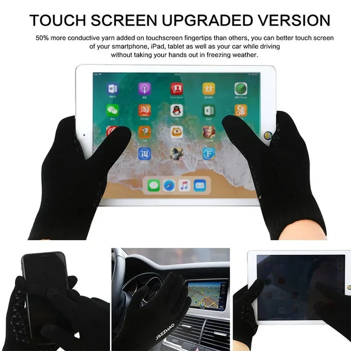 Winter Gloves Thermal Knit Touch Screen Gloves Winter Essentials 2026 Warmth For Running And Driving