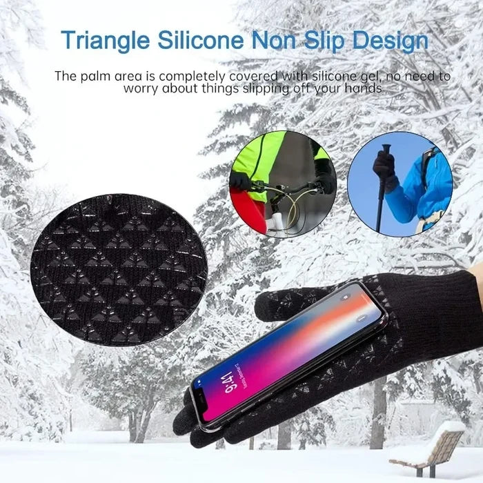 Winter Gloves Thermal Knit Touchscreen Outdoor Running Cycling Driving 2026 Winter Essentials Gift
