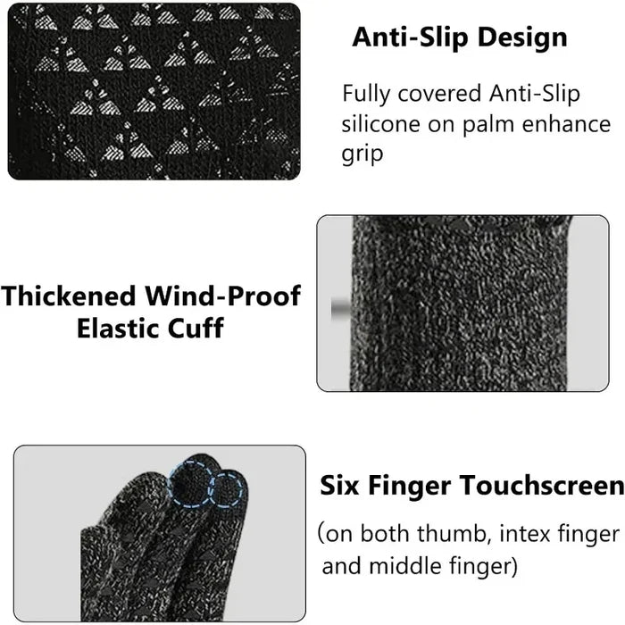 Winter Gloves Thermal Knit Touchscreen Outdoor Running Cycling Driving 2026 Winter Essentials Gift