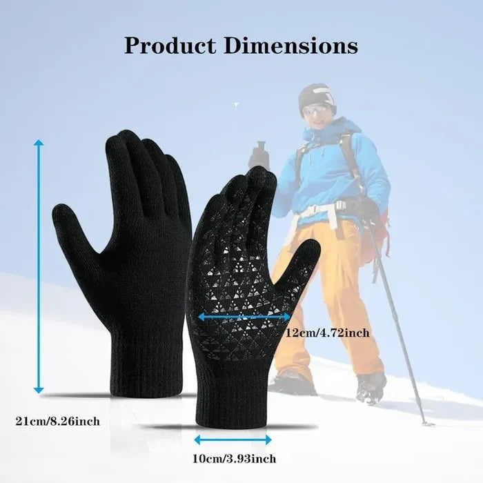 Winter Gloves Thermal Knit Touchscreen Outdoor Running Cycling Driving 2026 Winter Essentials Gift