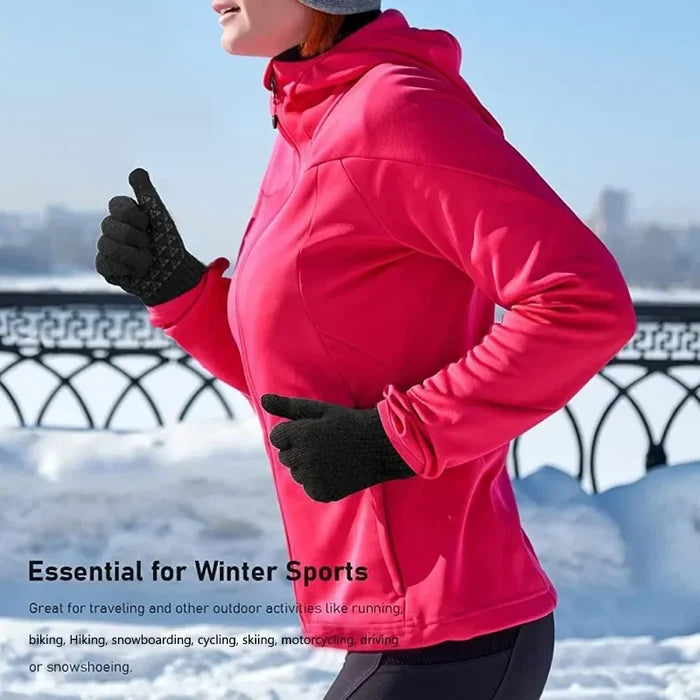 Winter Gloves Thermal Knit Touchscreen Outdoor Running Cycling Driving 2026 Winter Essentials Gift