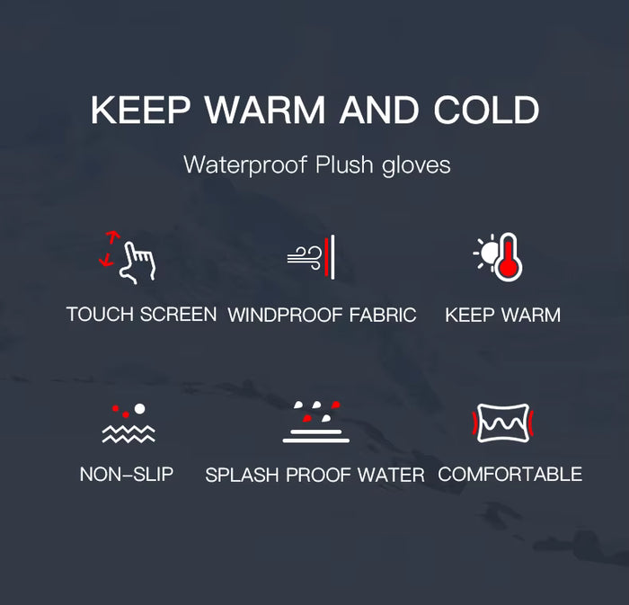 Winter Thermal Touchscreen Gloves – Windproof & Water-Resistant, Non-Slip Unisex Gloves for Cycling and Cold Weather