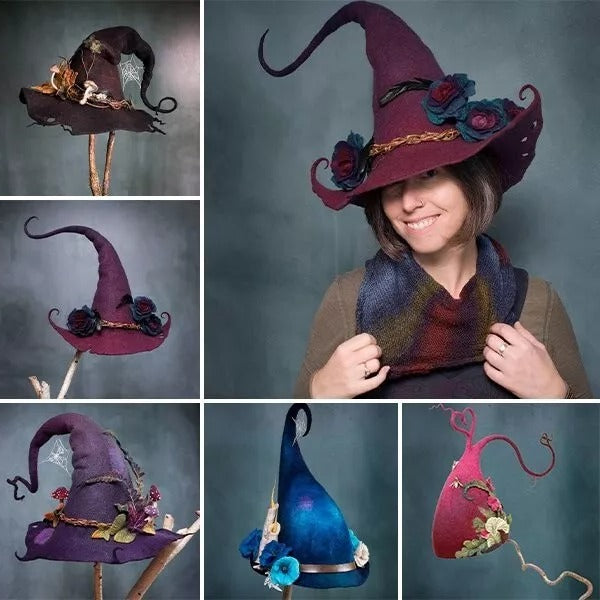 Witch Hat Felt Merino Handmade Halloween 2025 Costume