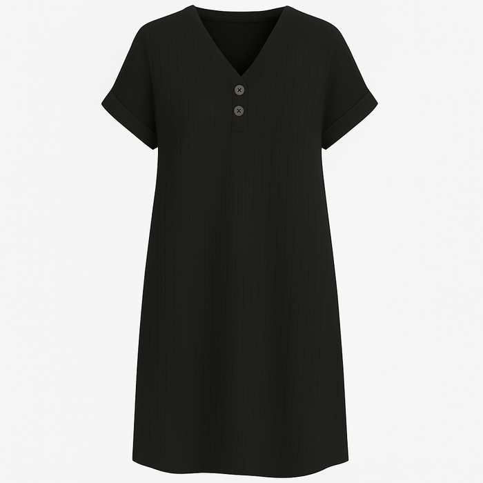 Women's Loose V Neck T-Shirt Dress Plus Size Beach Sundress