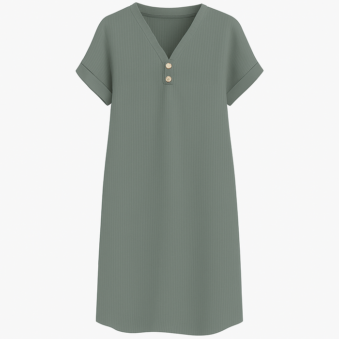 Women's Loose V Neck T-Shirt Dress Plus Size Beach Sundress