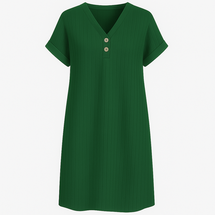 Women's Loose V Neck T-Shirt Dress Plus Size Beach Sundress