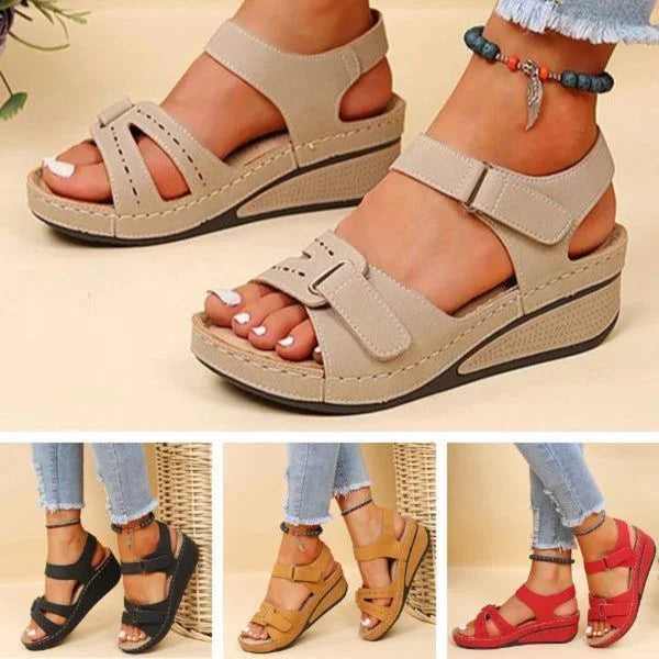 Orthopedic Comfort Sandals for Women with Gel Sole, Breathable Design, and Adjustable Velcro Fastener for Pain-Free Walking-1