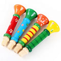 Wooden Trumpet Toy Horn Whistle - Musical Instrument for Kids, Early Educational Montessori Sound Training