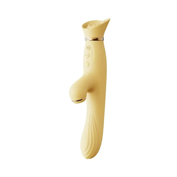 Rose Warming Rabbit Vibrator - Yellow