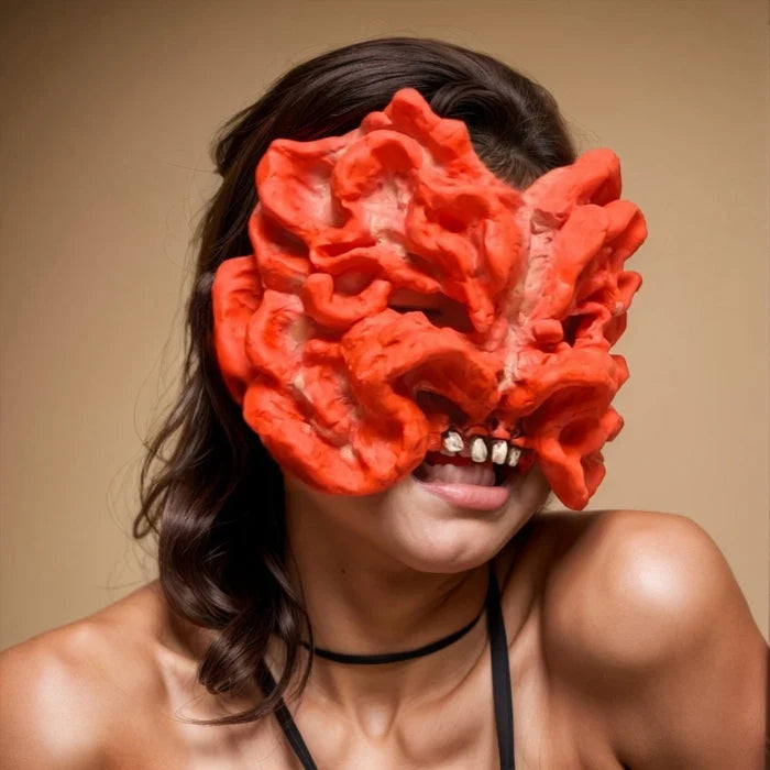 Zombie Mask Half Face Mushroom Cosplay Halloween 2025 Prop